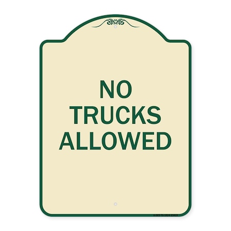 Parking Lot No Trucks Allowed Heavy-Gauge Aluminum Architectural Sign